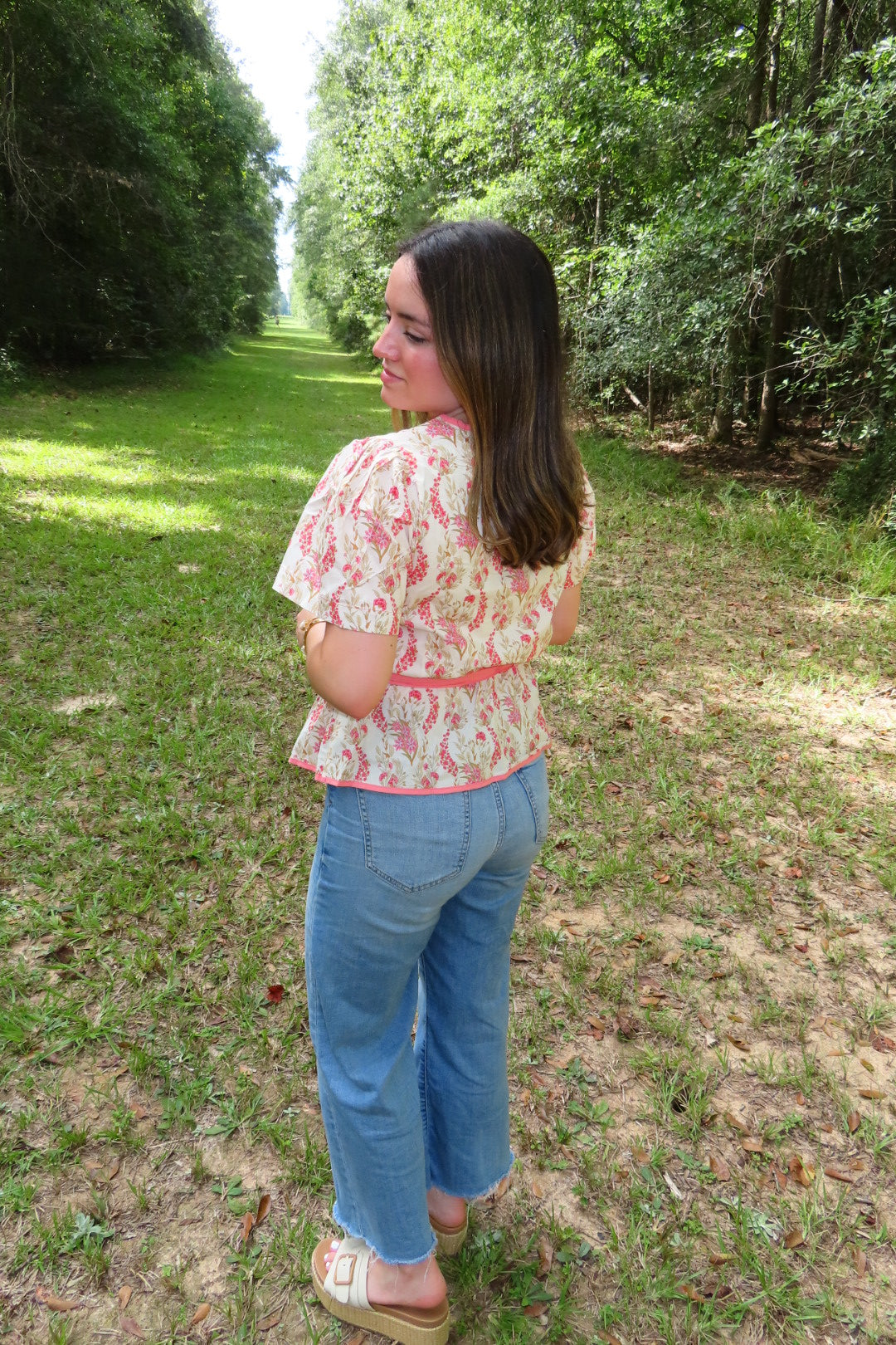 Coral Petal Peplum Top