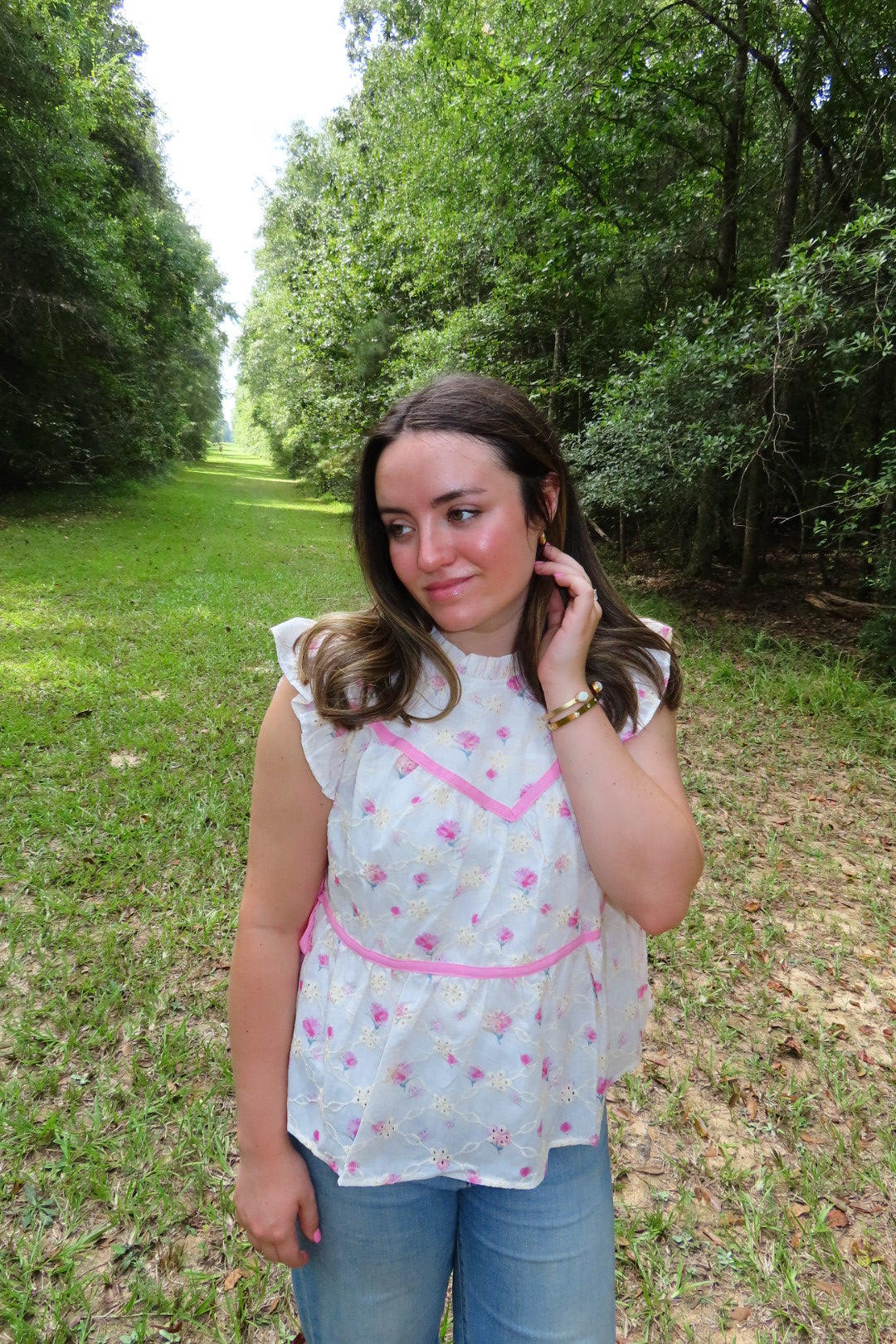 Bows & Blooms Eyelet Top
