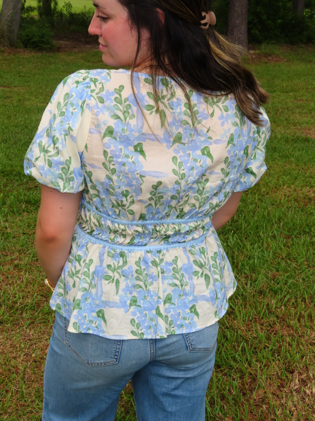 Blue Bonnet Bow Top