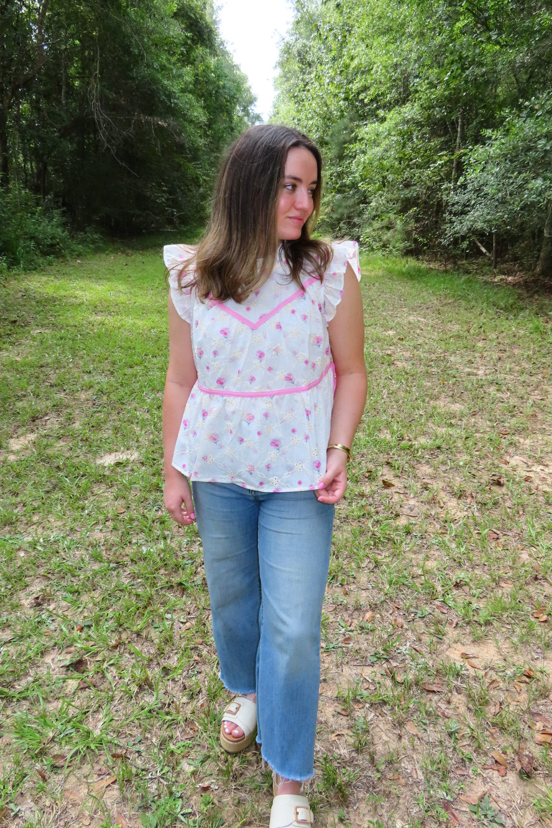 Bows & Blooms Eyelet Top