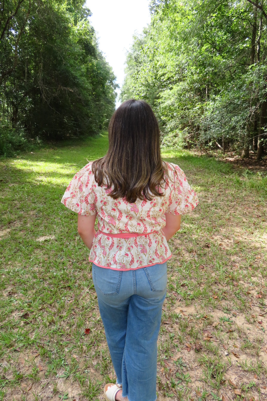 Coral Petal Peplum Top