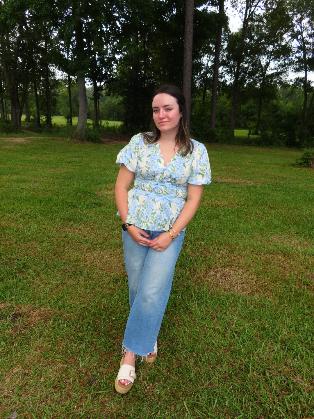 Blue Bonnet Bow Top