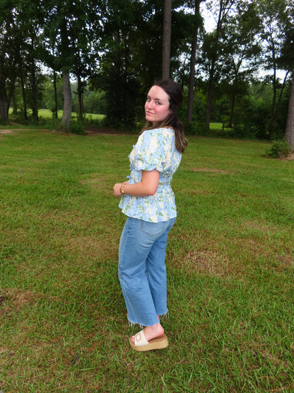 Blue Bonnet Bow Top