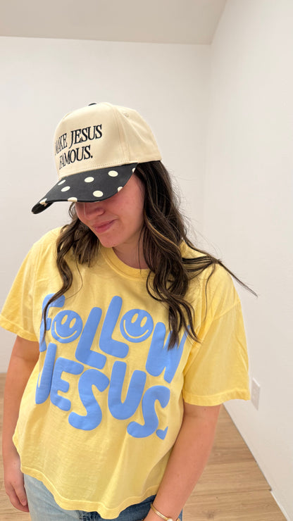 Make Jesus Famous Polka Dot Trucker Hat