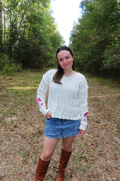 Ivory Garden Knit Sweater